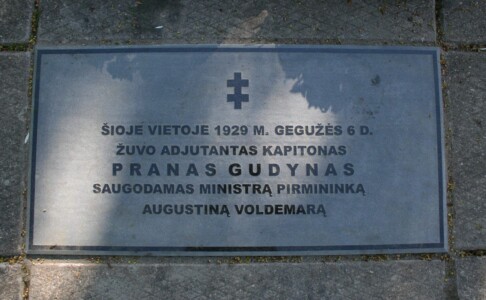 Atminimo plokštė prie Kauno valstybinio muzikinio teatro (Laisvės al. 91). 2011 m.